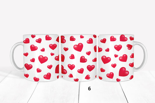 Valentines Day Hearts, RTP Sublimation Coffee Cup Wrap, Mug Wrap, 15oz, 12oz, 11oz, Sublimation Print