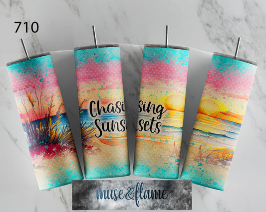 Chasing Sunsets, RTP Sublimation Tumbler Wrap, 30 oz, 20 oz, 15oz, 12 oz, Sublimation Print