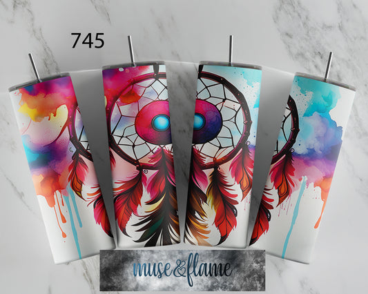 Paint Splatter Dream Catcher, RTP Sublimation Tumbler Wrap, 30 oz, 20 oz, 15oz, 12 oz, Sublimation Print