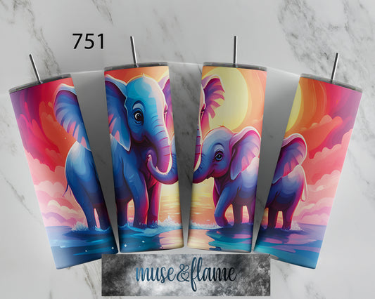 Elephants, RTP Sublimation Tumbler Wrap, 30 oz, 20 oz, 15oz, 12 oz, Sublimation Print