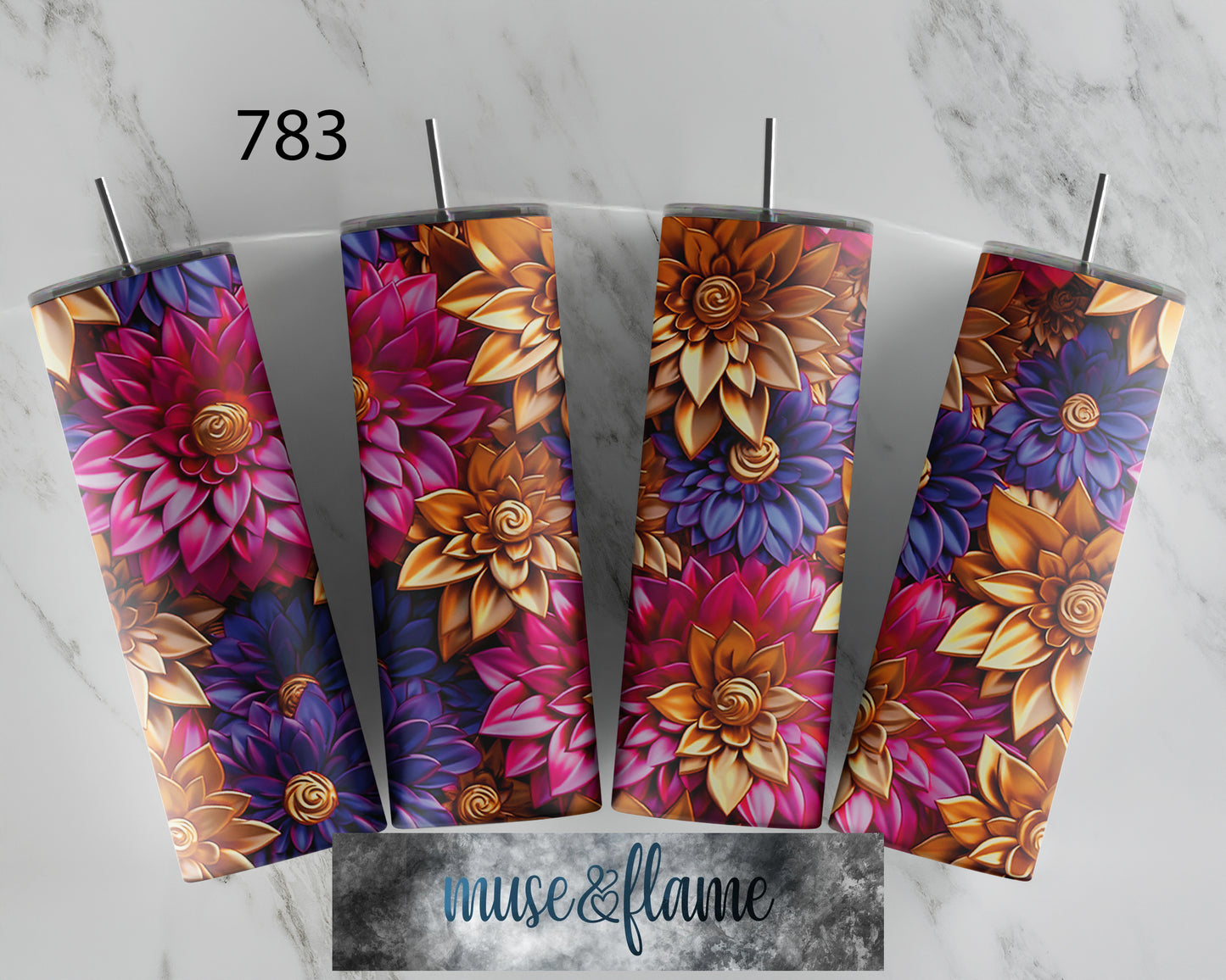 3D Flowers, RTP Sublimation Tumbler Wrap, 30 oz, 20 oz, 15oz, 12 oz, Sublimation Print