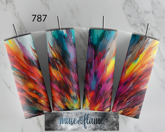 Abstract Color Burst, RTP Sublimation Tumbler Wrap, 30 oz, 20 oz, 15oz, 12 oz, Sublimation Print