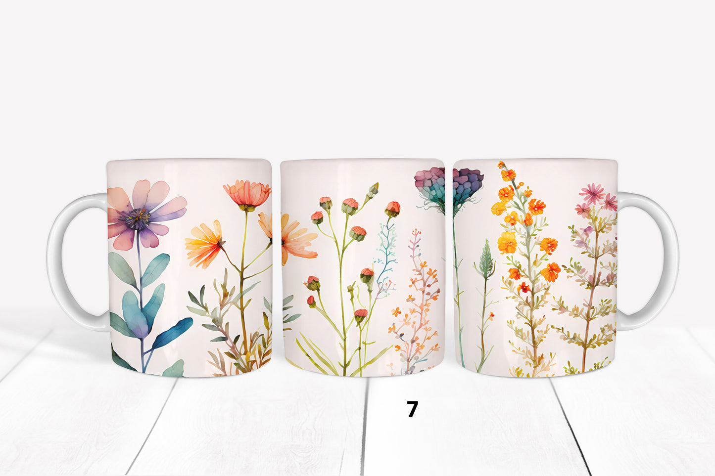 Wildflowers, RTP Sublimation Coffee Cup Wrap, Mug Wrap, 15oz, 12oz, 11oz, Sublimation Print