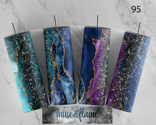 Blue Purple Agate, RTP Sublimation Tumbler Wrap, 30 oz, 20 oz, 15oz, 12 oz, Sublimation Print